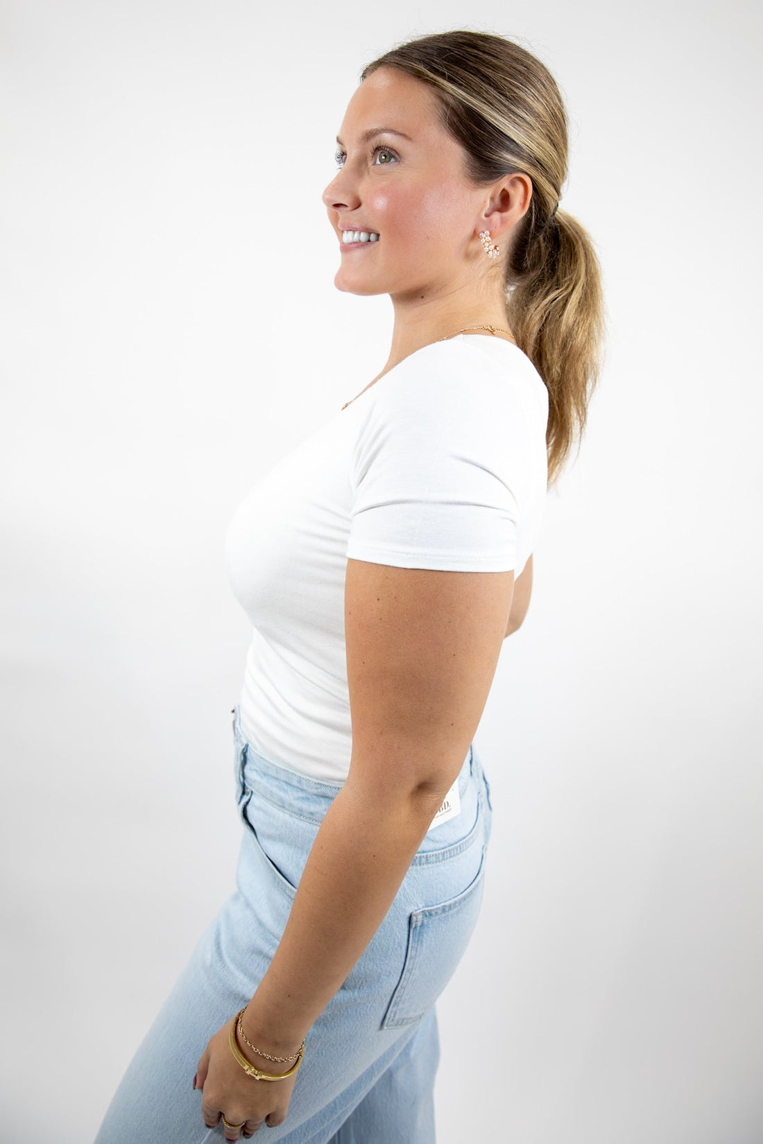 Easy Layers V Neck Top Ivory