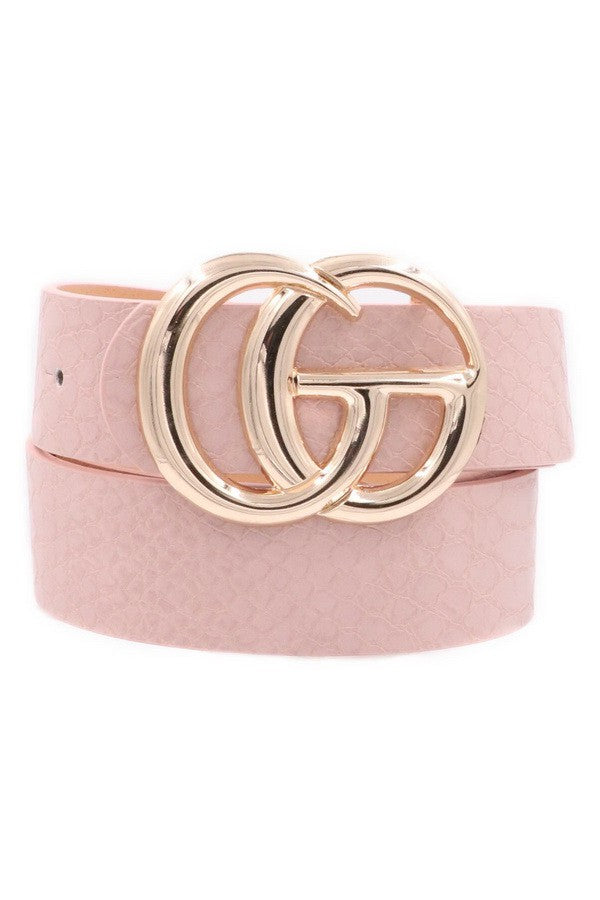 Crocodile Faux Leather CG Belt