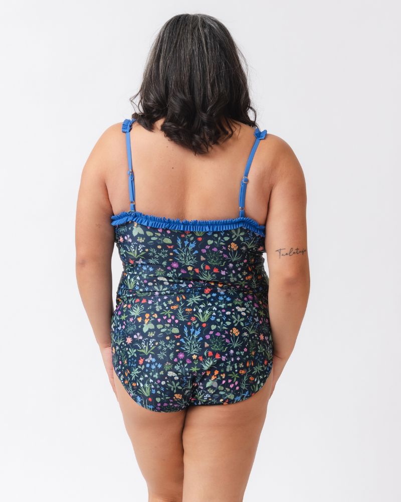 Forage Floral Ruffle-Strap One-Piece