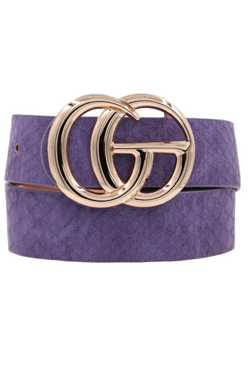 Crocodile Faux Leather CG Belt