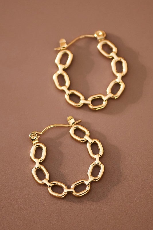 Linked Charm Hoops