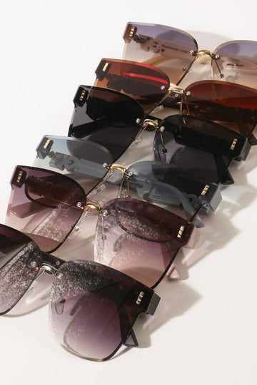 Rimless Gradient Glam Sunglasses
