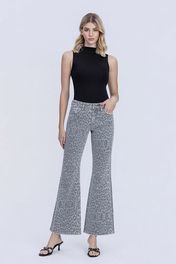 Leopard Flare Jeans
