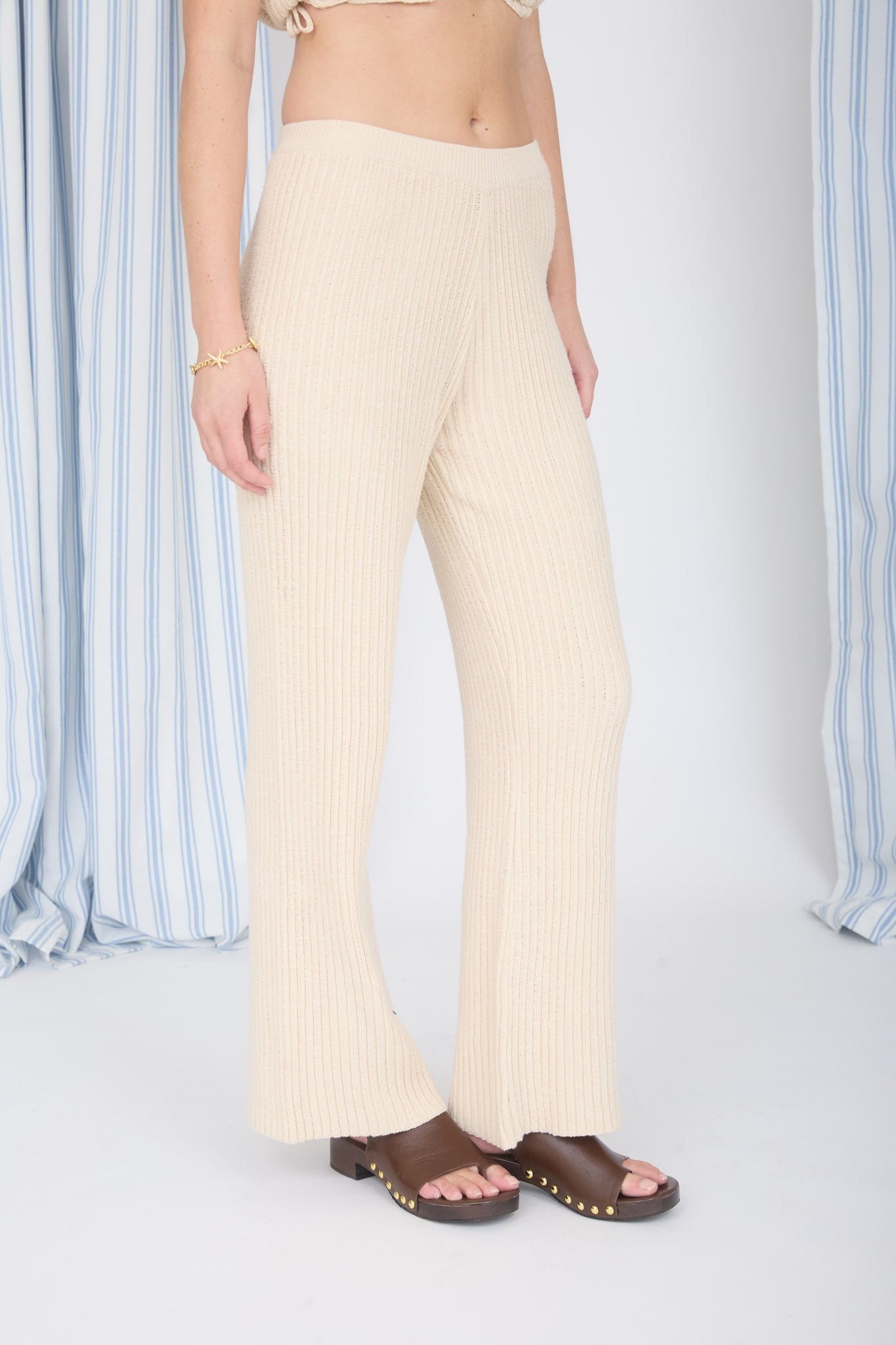 Natural Ribbed Lounge Pants