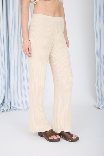 Natural Ribbed Lounge Pants