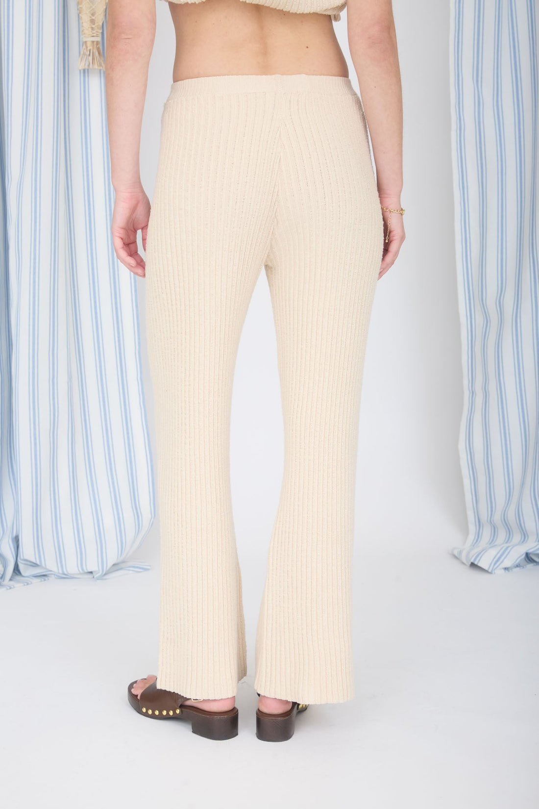 Natural Ribbed Lounge Pants