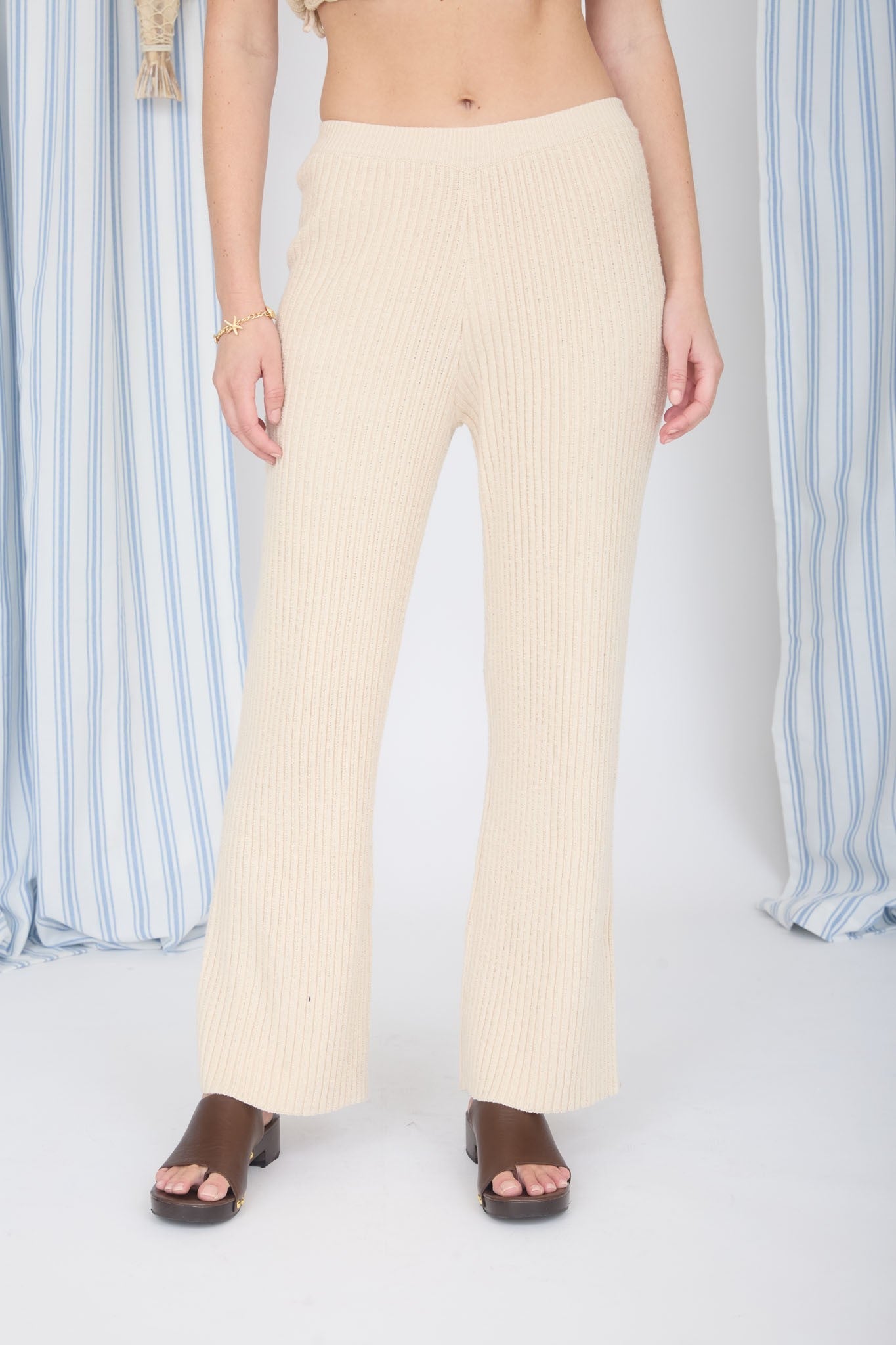 Natural Ribbed Lounge Pants