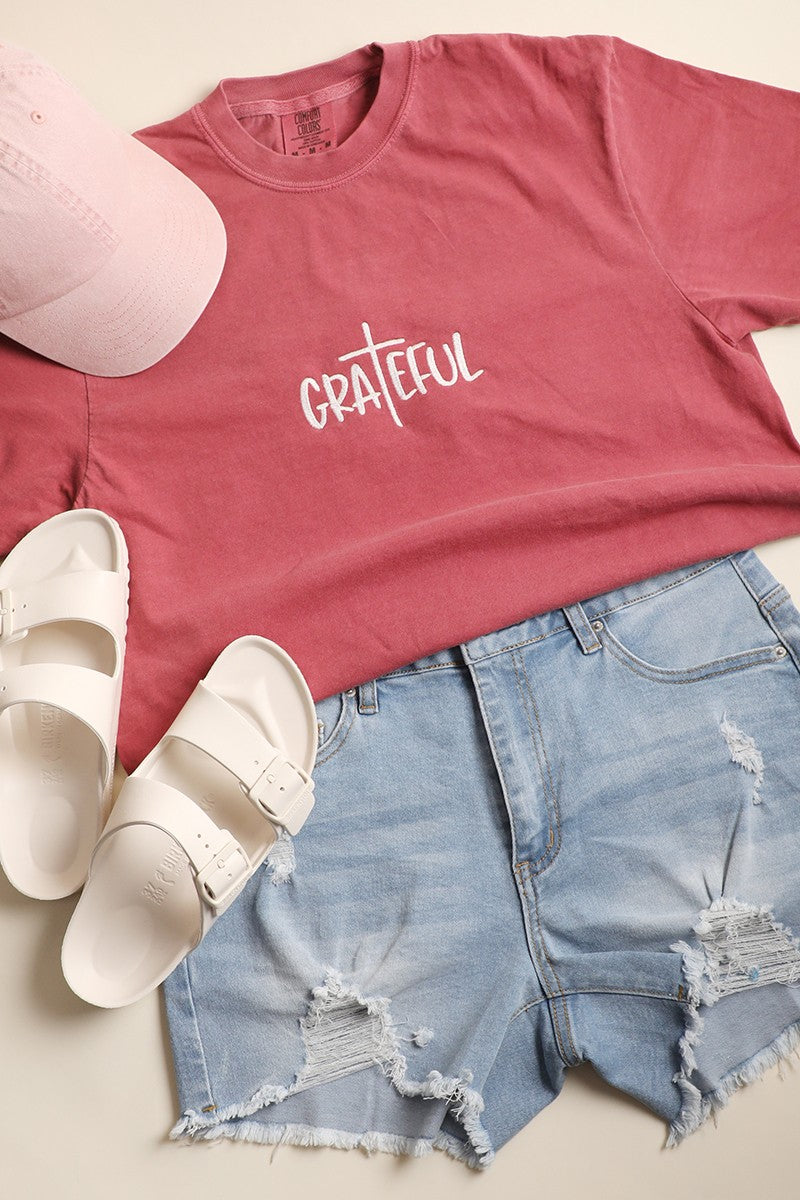 Grateful Embroidered Comfort Tee