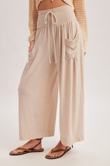 Smocked Pouch Knit Pants