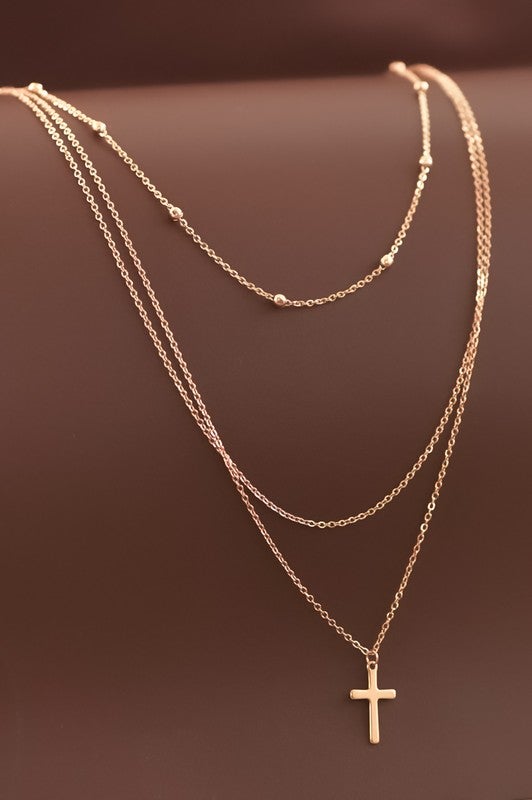 Layered Faith Cross Necklace