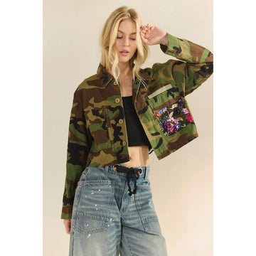 Camo Luxe Sequin Utility Jacket