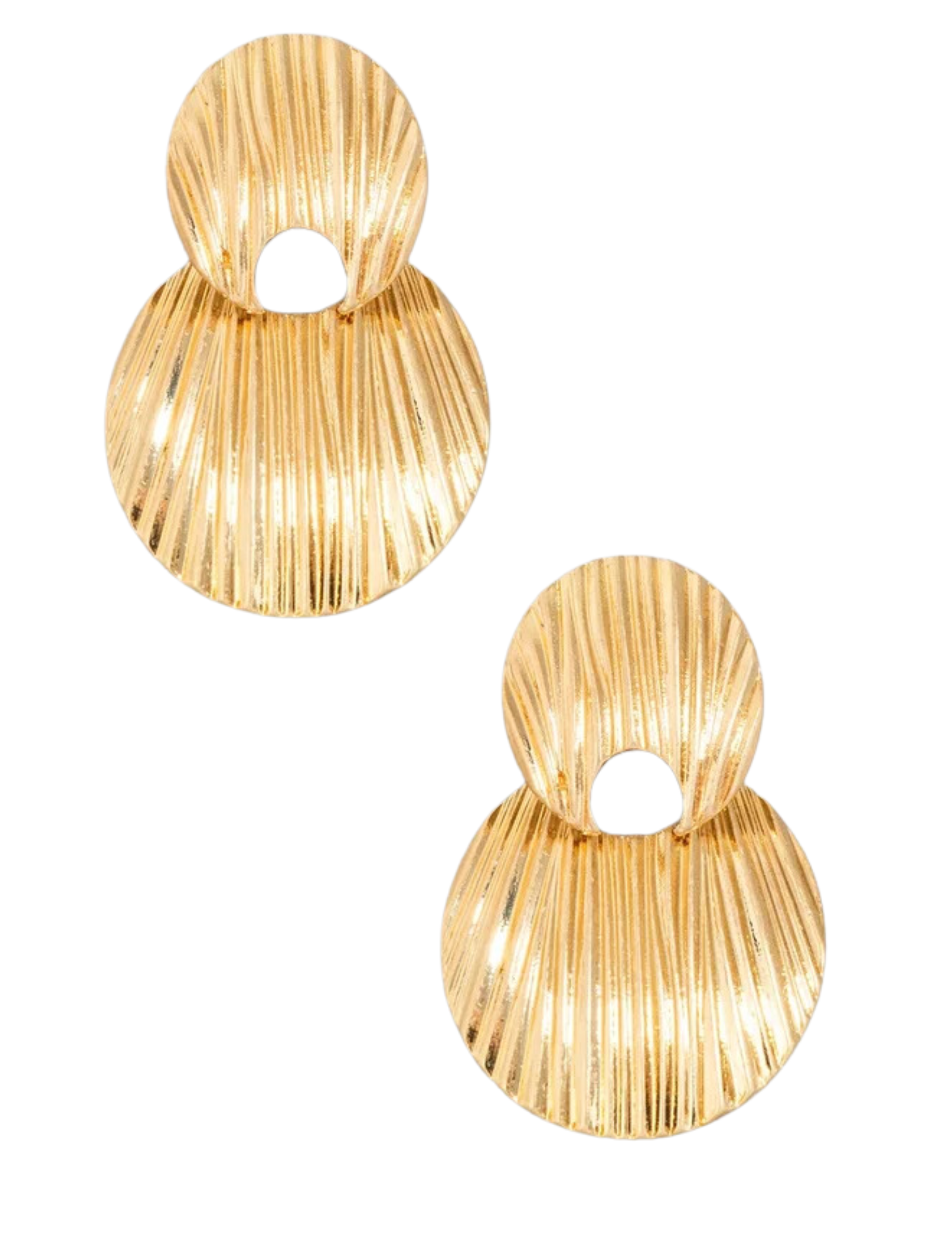 Gold Textured Disc Earrings *Final Sale*