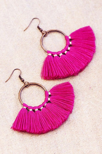 Bold Bloom Tassel Earrings