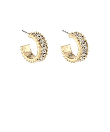 Crystal Embellished Gold Hoop Earrings