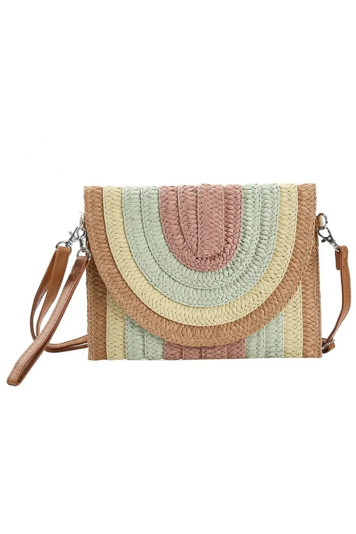 Ayla Multi Colored Straw Crossbody
