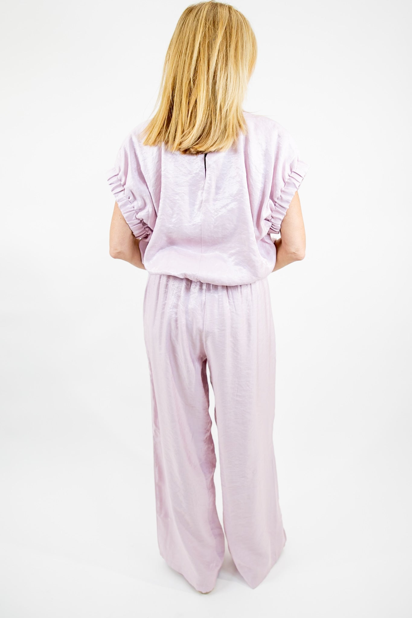 Pink High Rise Wide Leg Pants