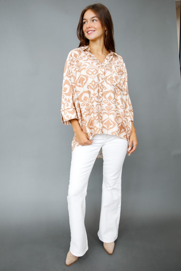 Latte Mirage Oversized Blouse *Final Sale*