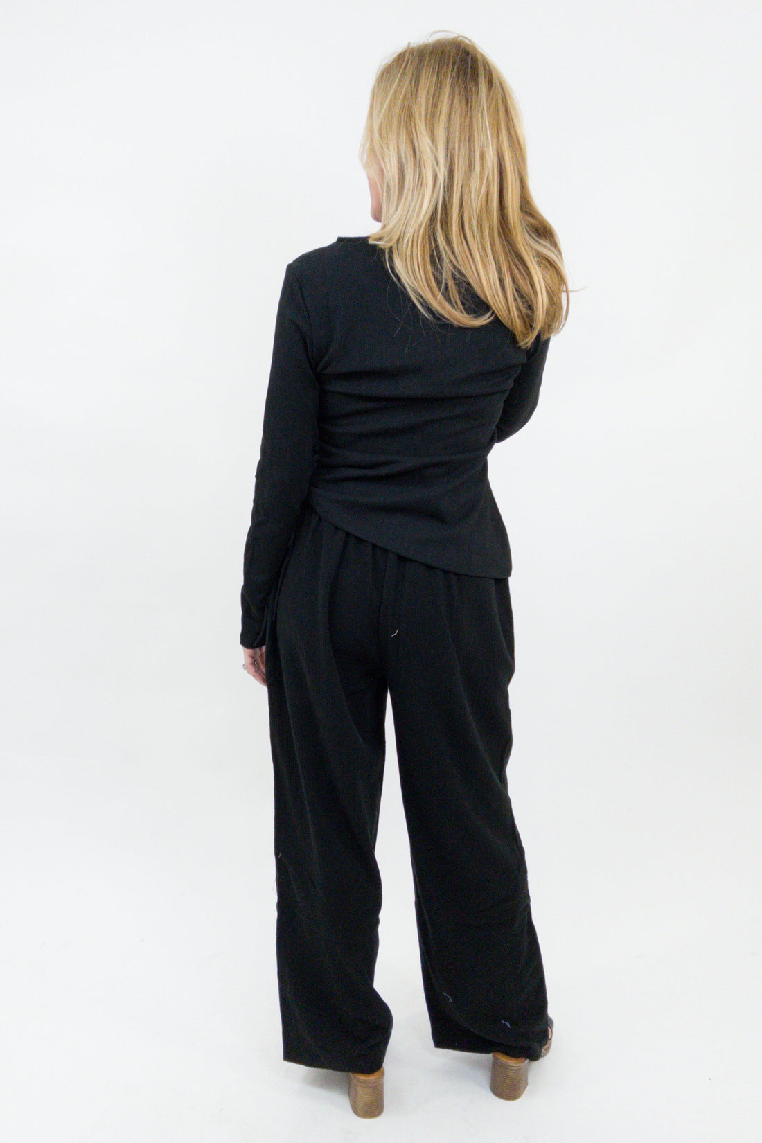 Black Label Ruched Knit Top