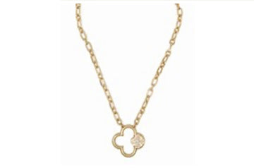 Gold Clover Pendant Chain Necklace