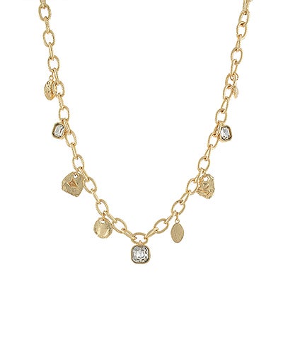 Golden Glimmer Charm Necklace
