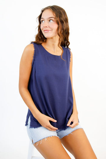 Boardwalk Breeze Button-Back Tank