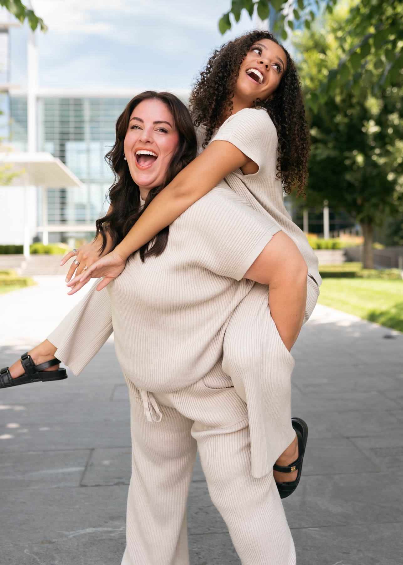 Selene Taupe Ribbed Bottoms