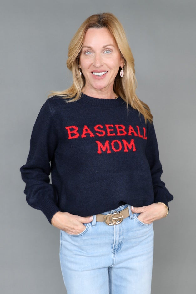 Baseball Mom Knit Sweater