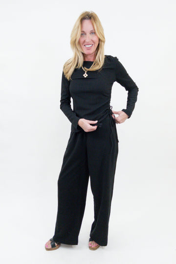Black Label Ruched Knit Top