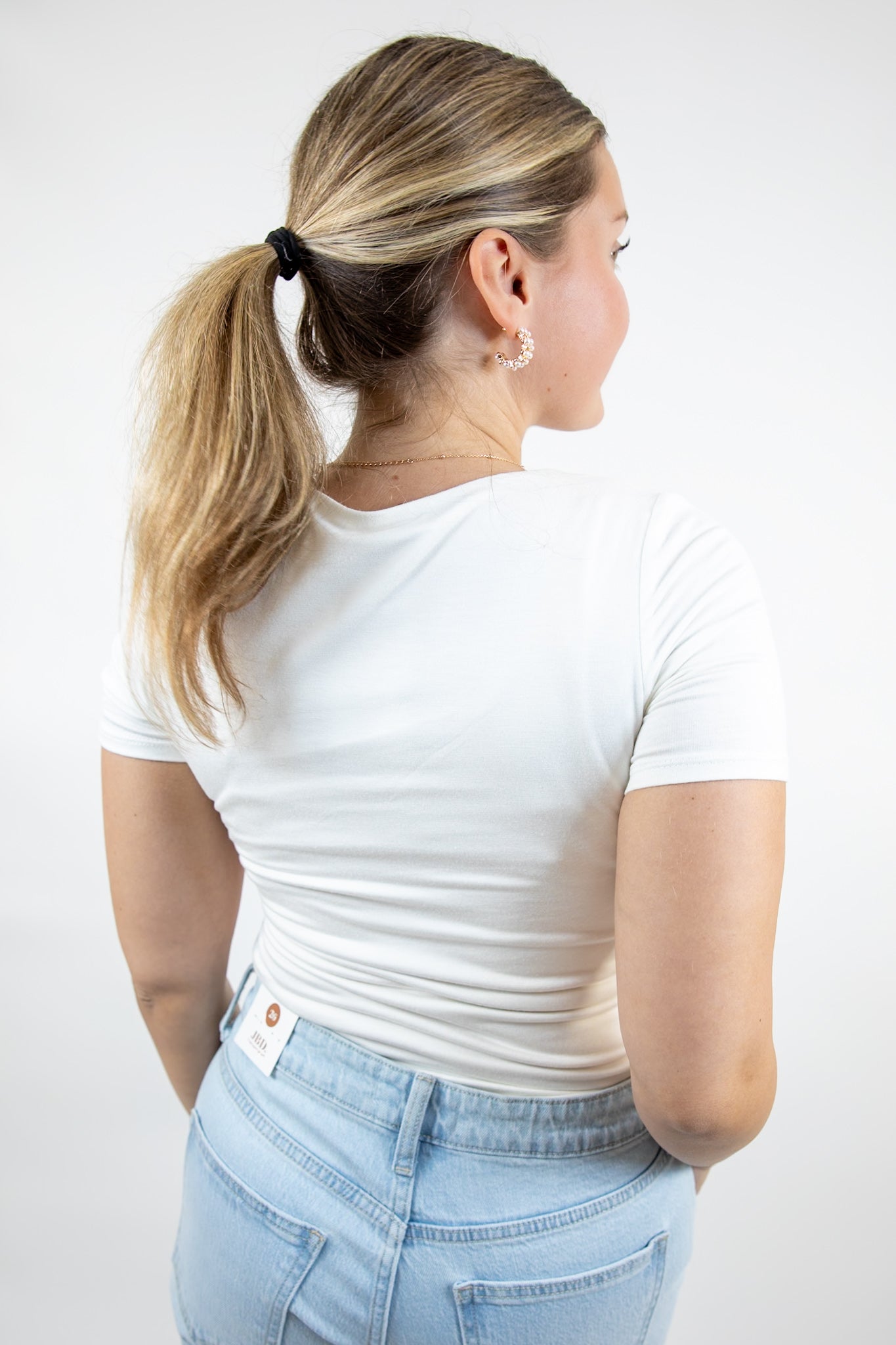 Easy Layers V Neck Top Ivory