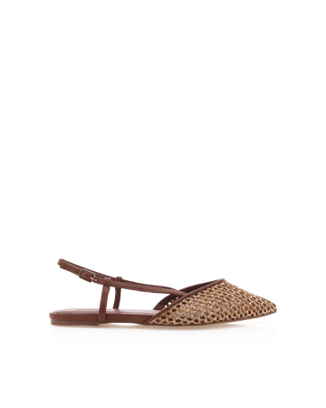 ALISON - DARK TAN-NATURAL RAFFIA