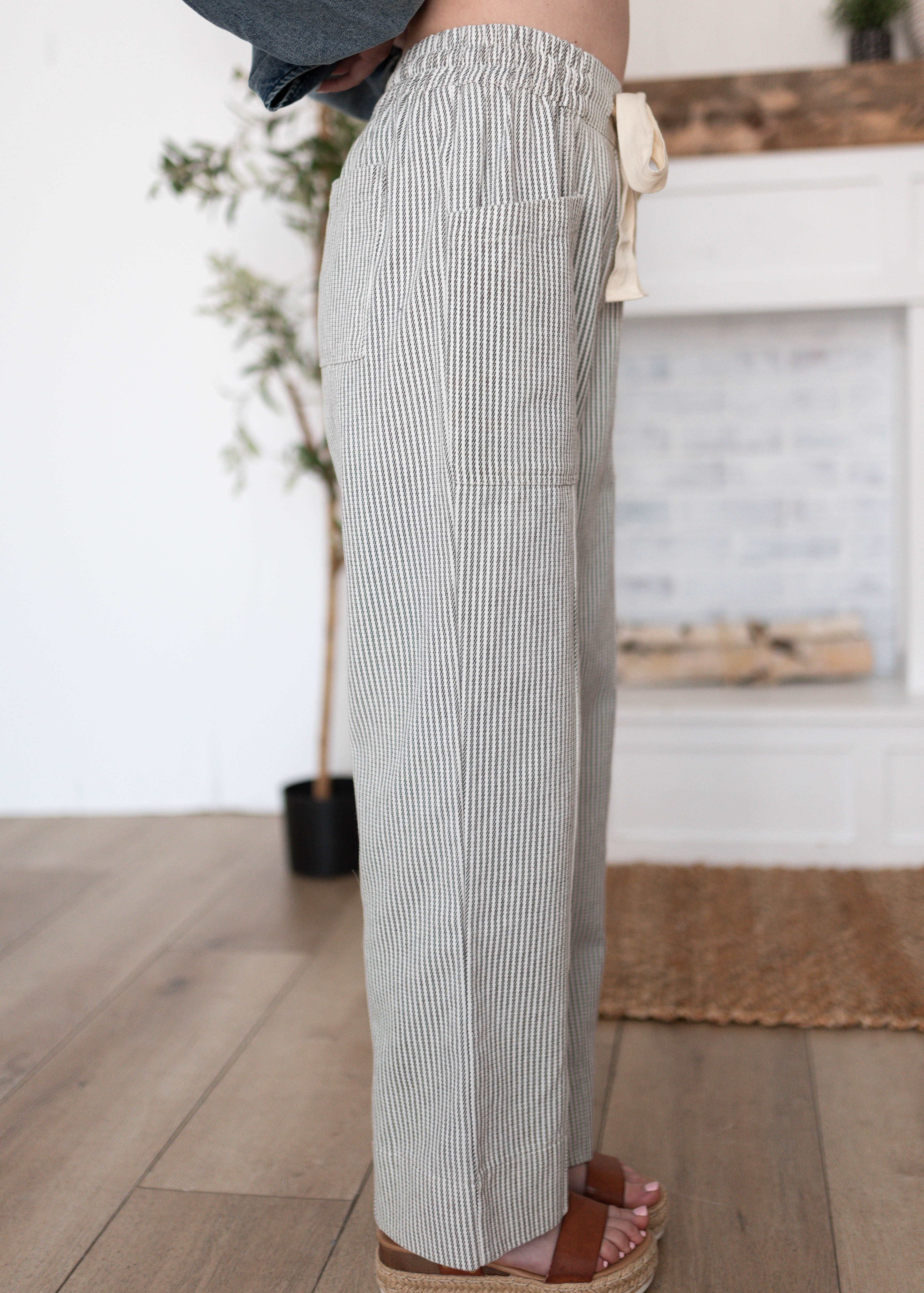 Adelyn Grey Pinstripe Pants