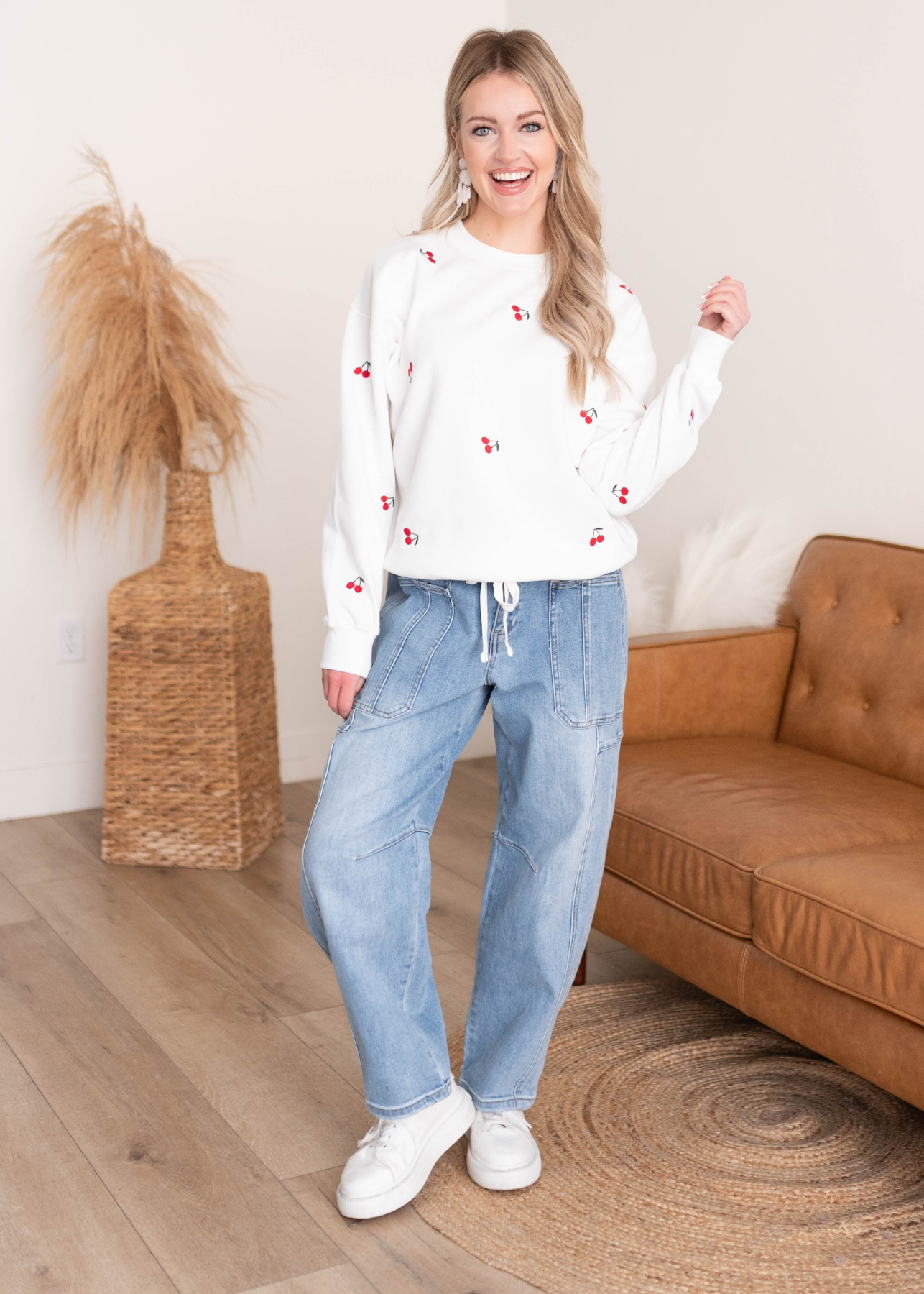 Andrea Light Denim Barrel Jeans