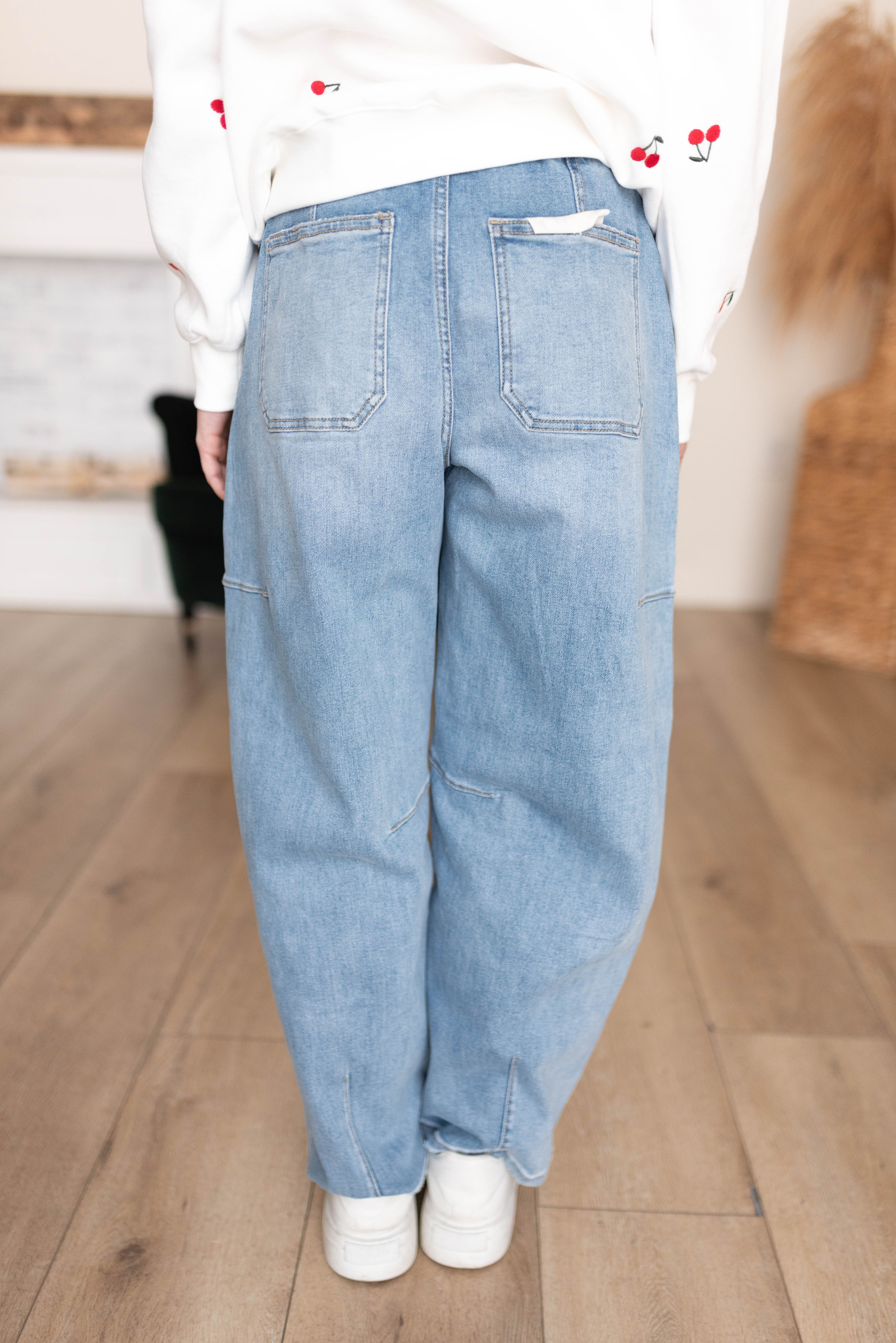 Andrea Light Denim Barrel Jeans