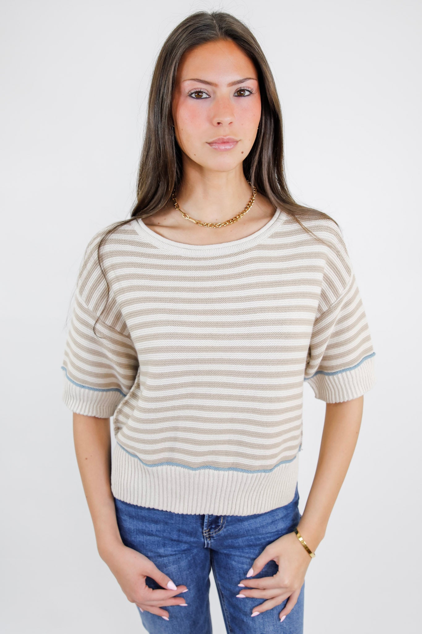 Easy Lines Stripe Knit Sweater