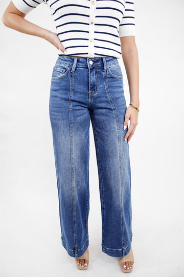 Polished Ease High Rise Wide Leg Trouser Jeans