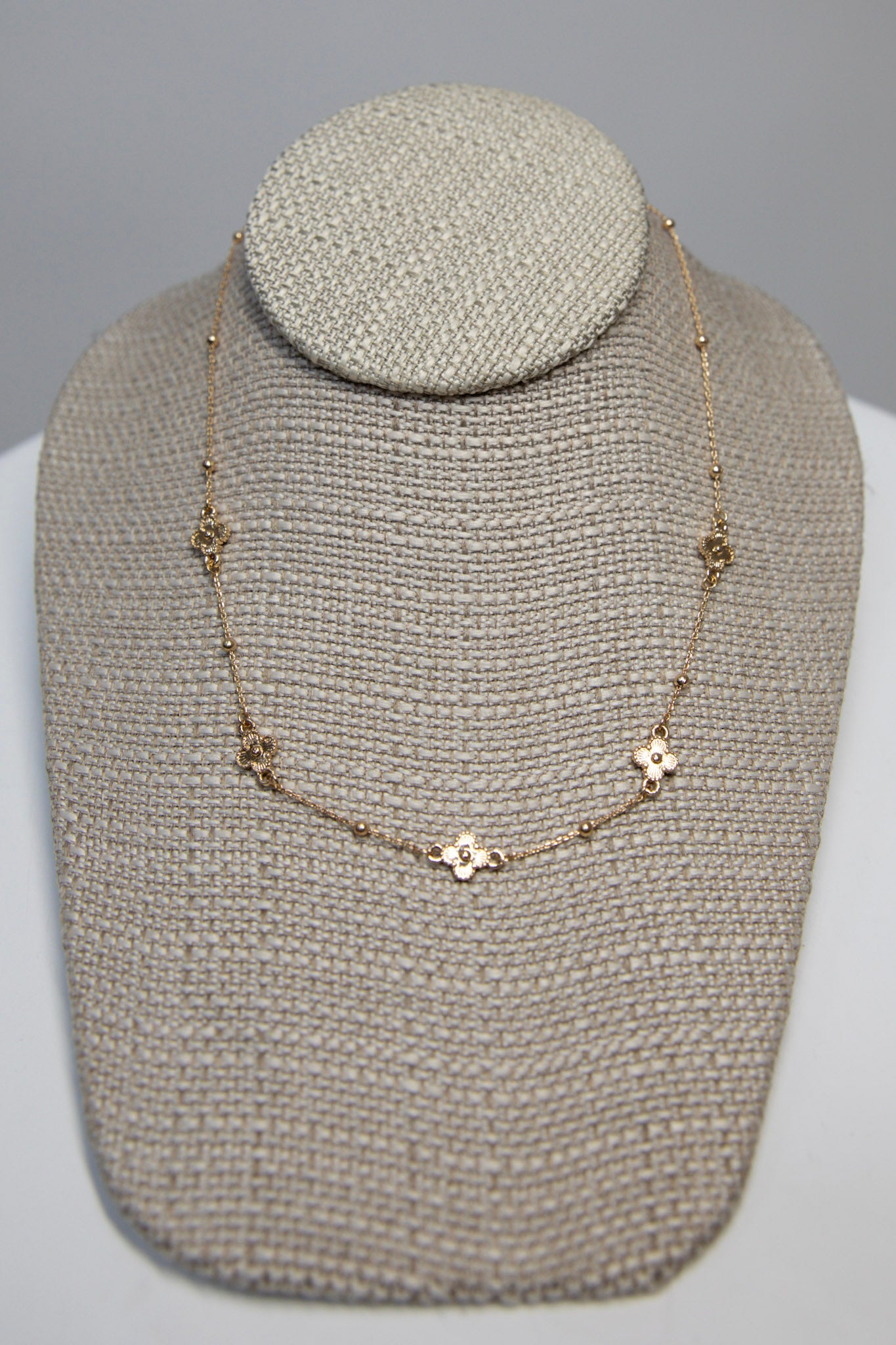 Golden Clover Station Necklace