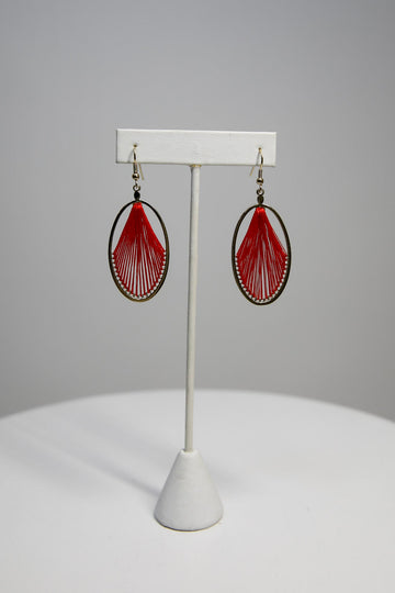 Oval Fringe Dangle Earrings