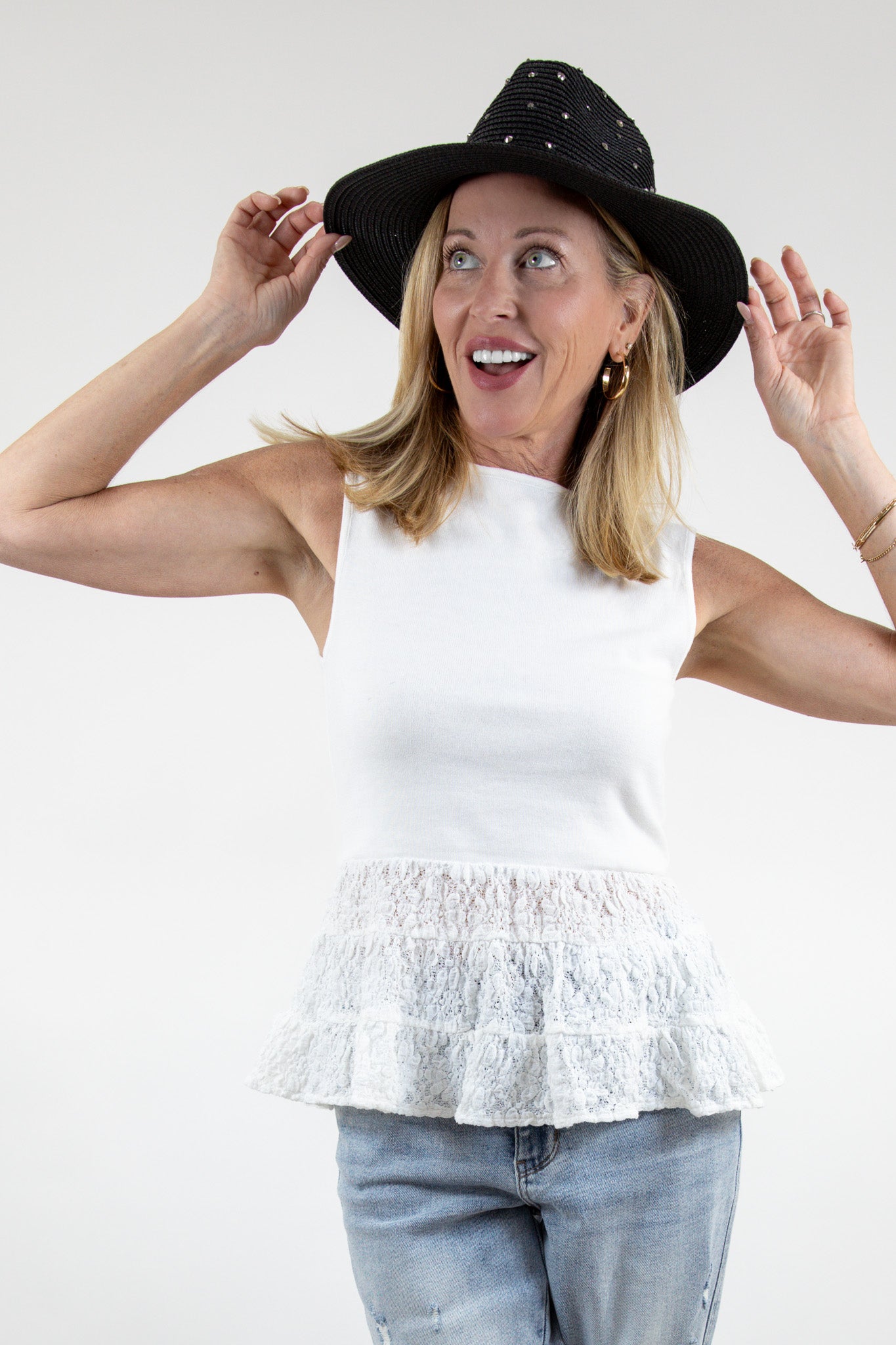 Harbor Lace Peplum Top