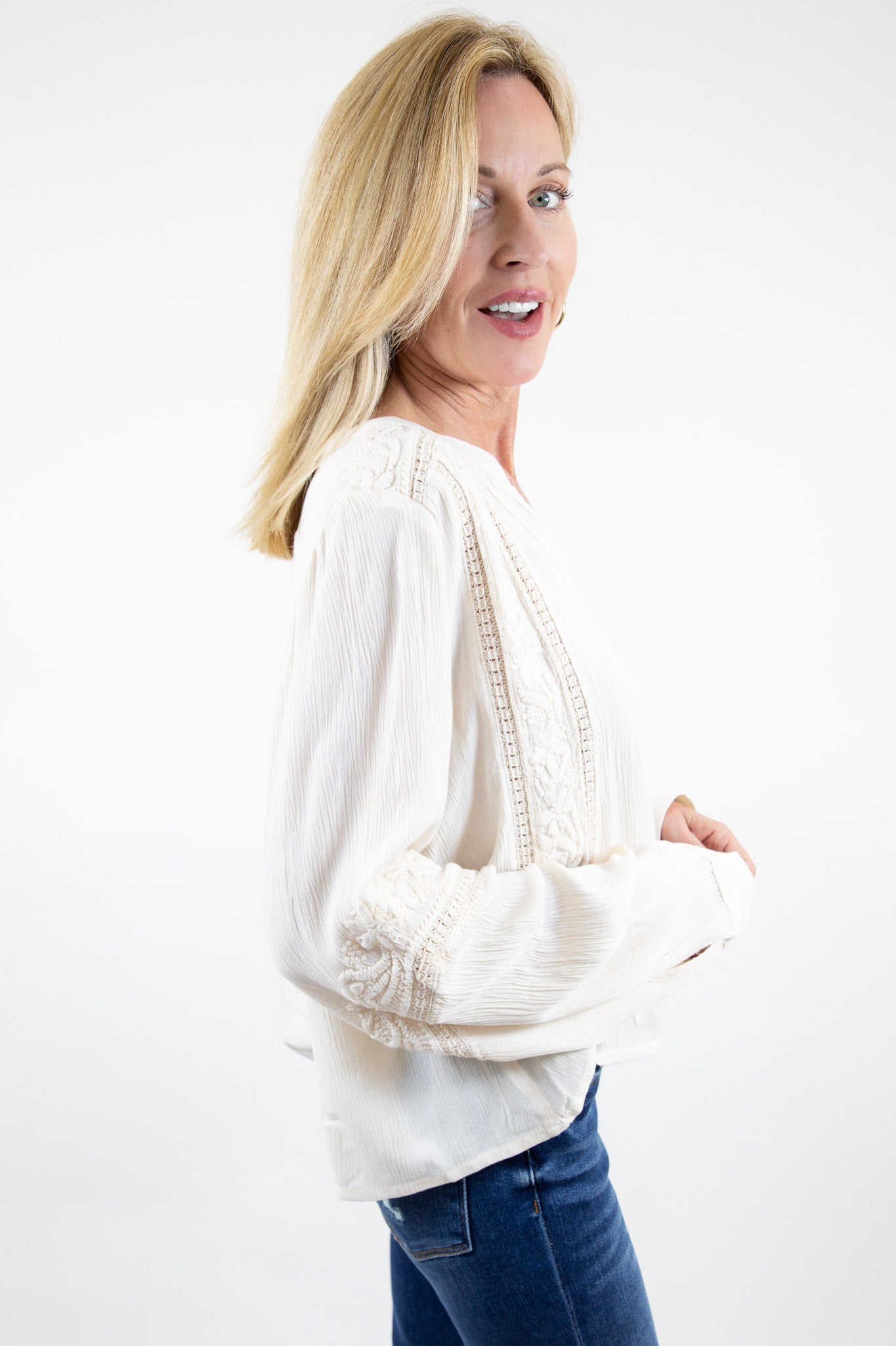 Ivory Garden Texture Blouse