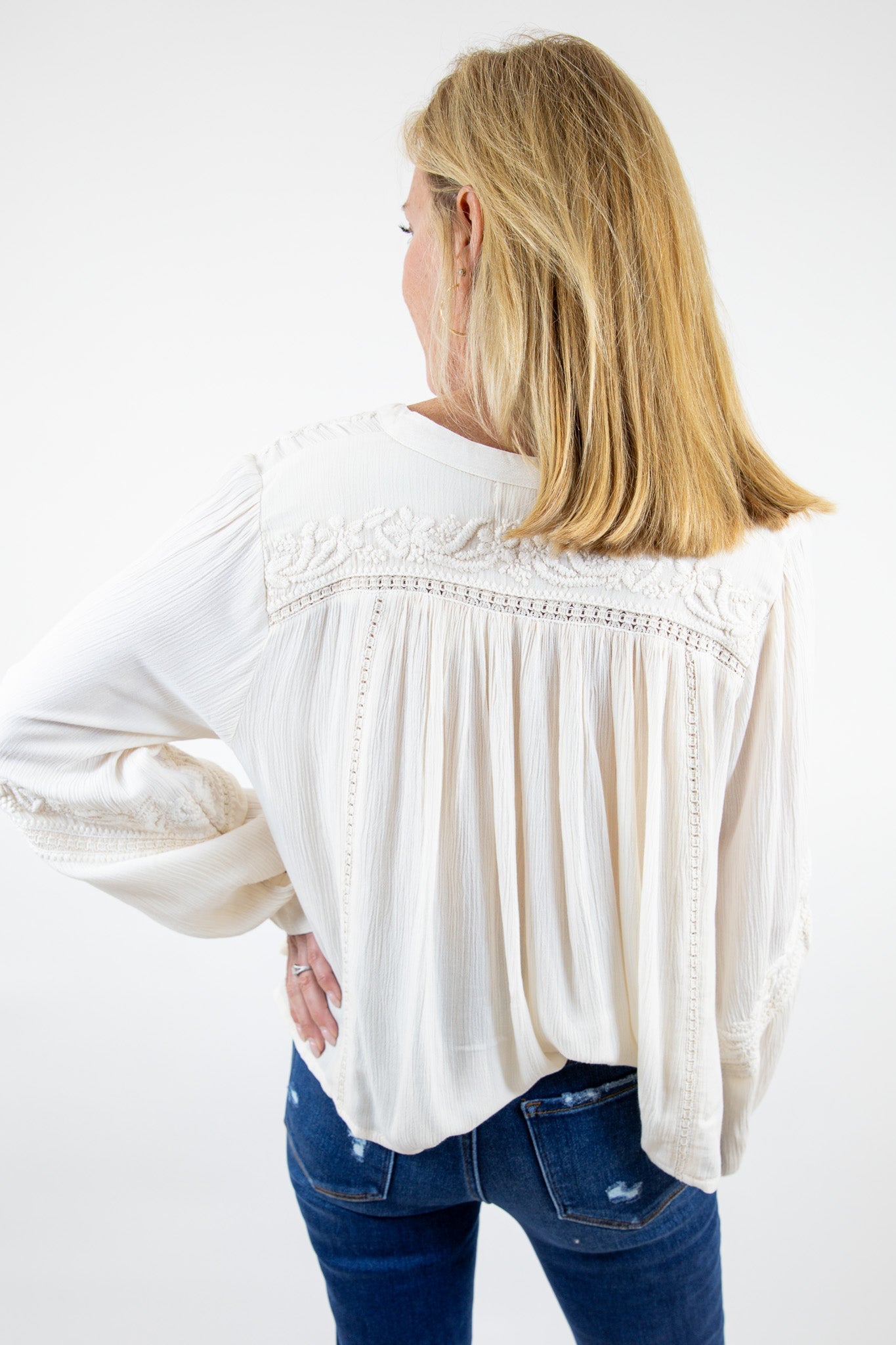 Ivory Garden Texture Blouse