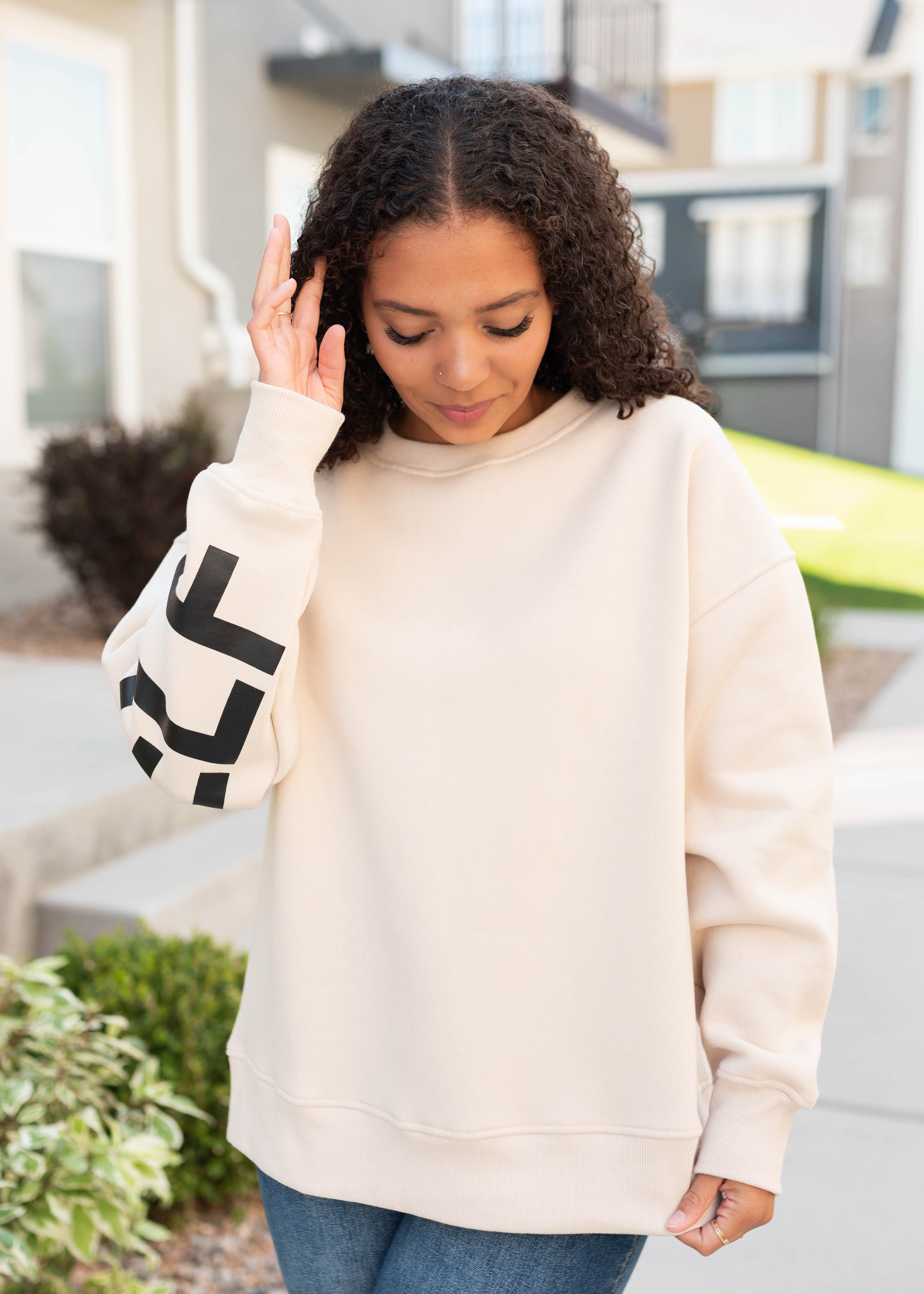 Be Yourself Cream Pullover