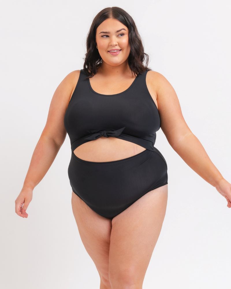 Black Knotted One-Piece