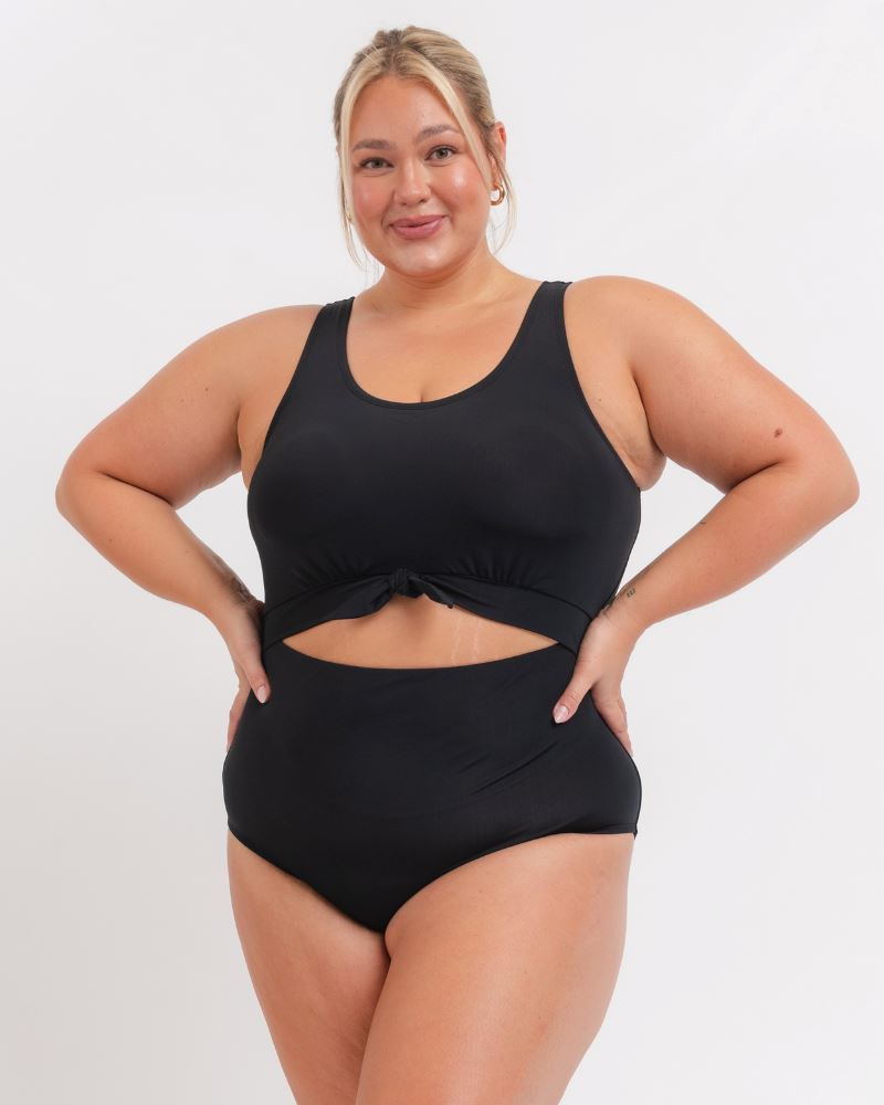 Black Knotted One-Piece