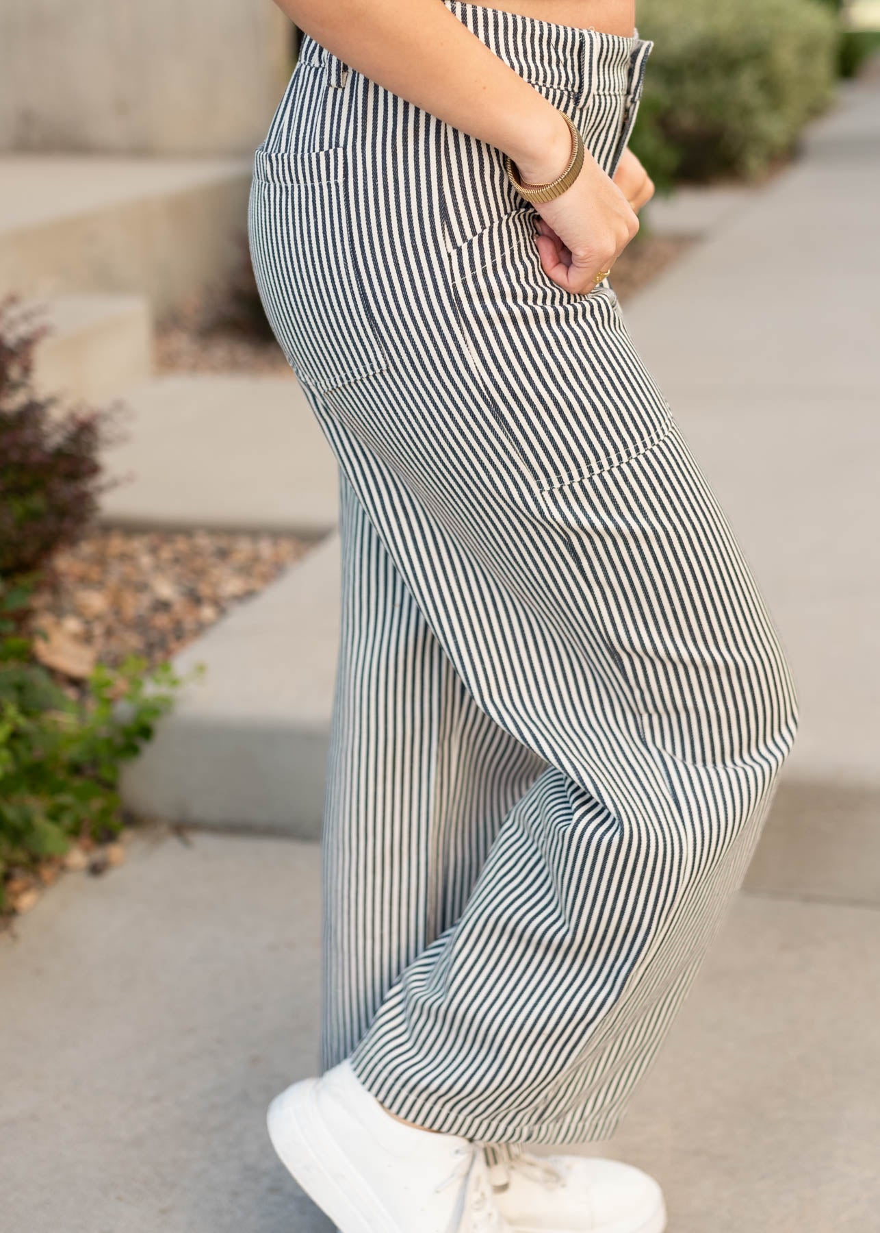 Camille Navy Pinstripe Pants