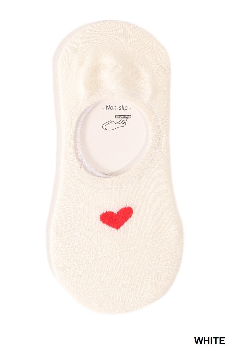Lovely Heart No Show Socks