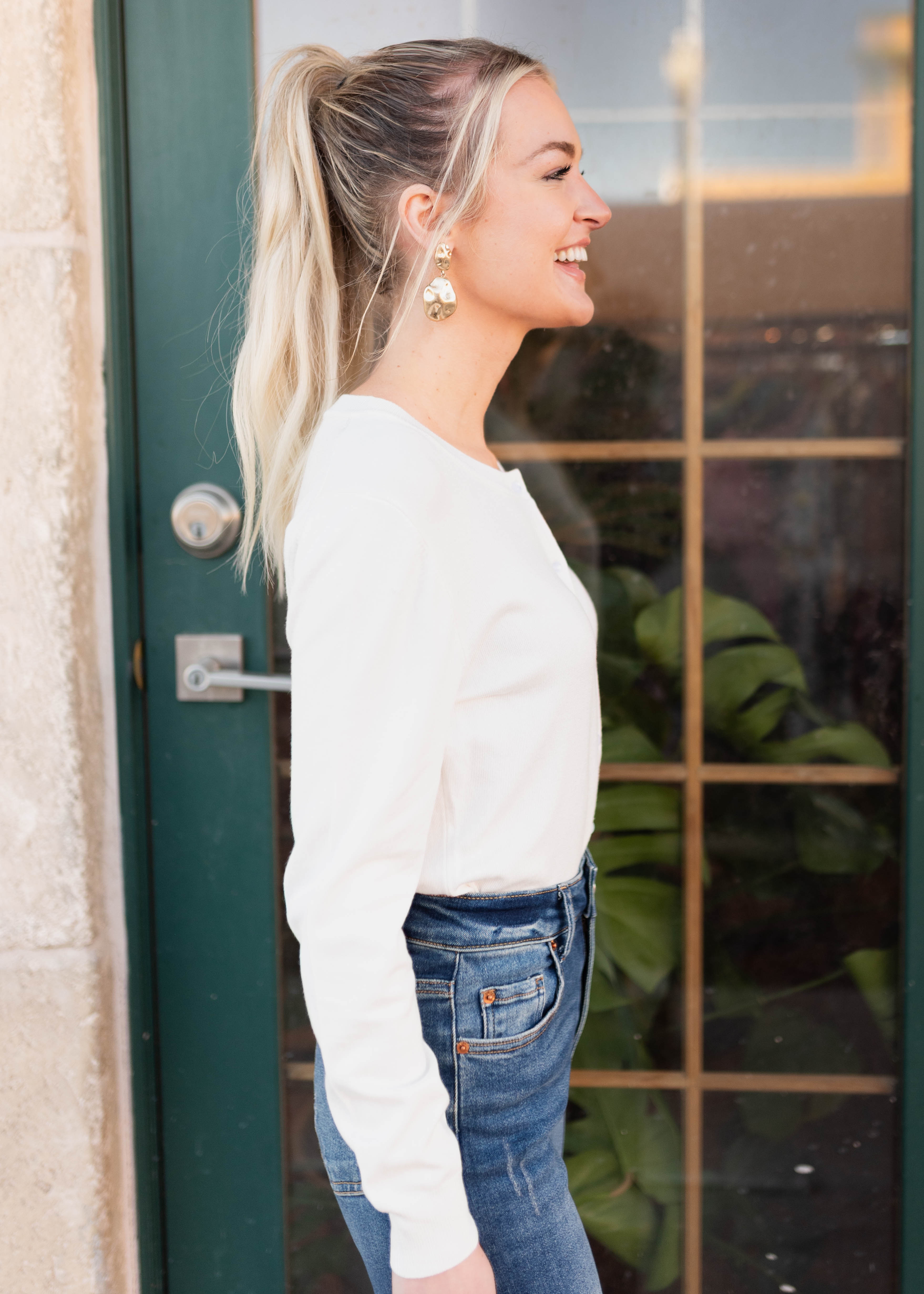 Deja Ivory Button Down Cardigan