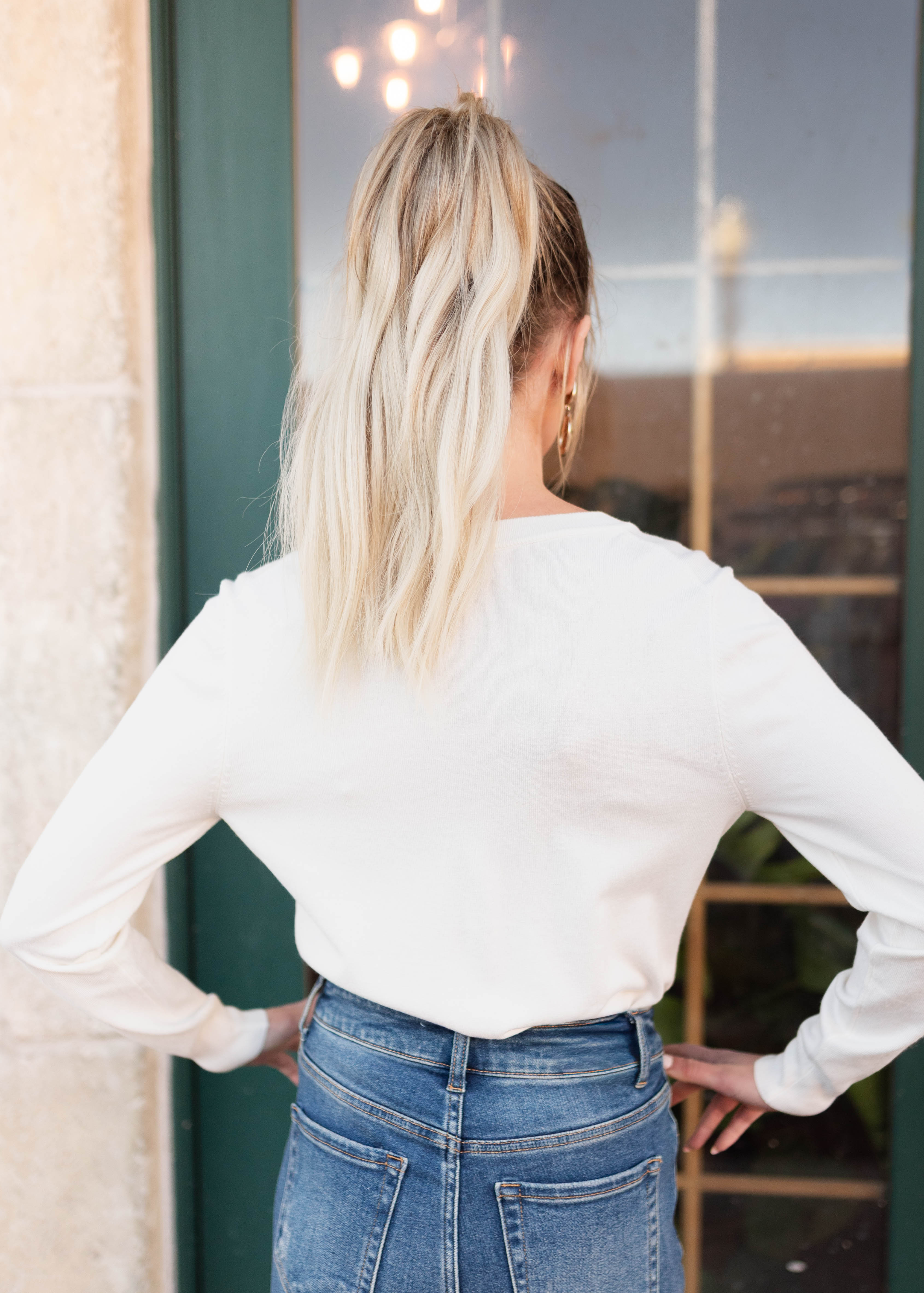 Deja Ivory Button Down Cardigan