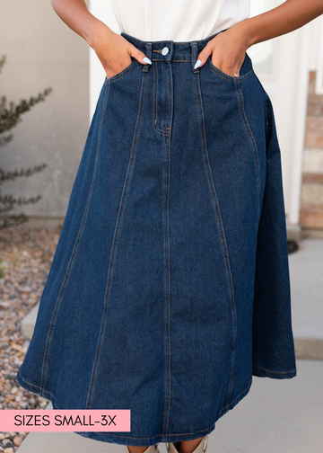 Diana Dark Denim Skirt