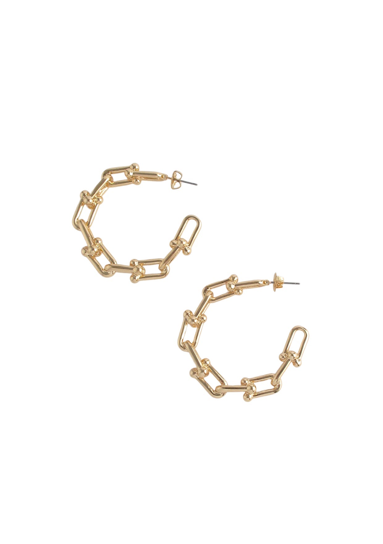 Gold Link Hoop Earrings
