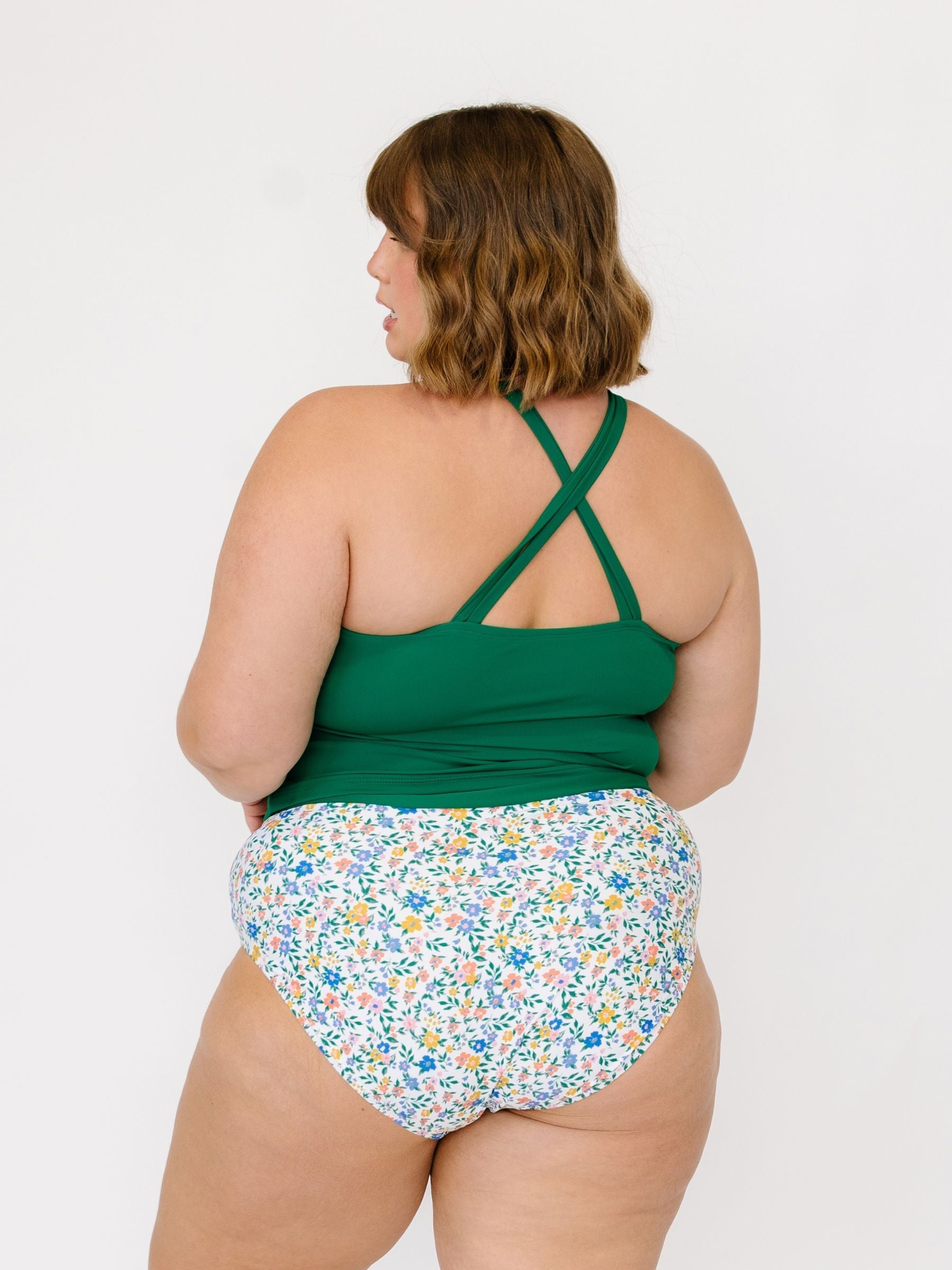 Emerald Double-Cinch Tankini Top